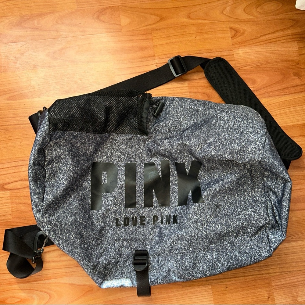 Heather gray wins Love Pink , campus , gym bag.. nwot